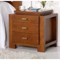 2 Mesita Dormitorio Colonial 3 Cajones Serie Anlezy