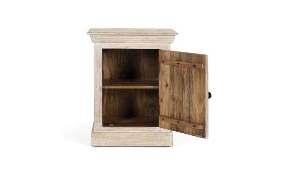 Mesita Dormitorio Etnico 1 Puerta Tallada Serie Ateneas