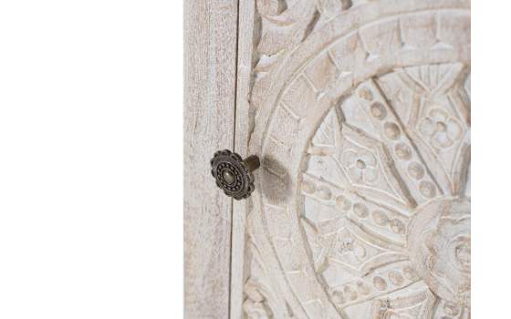 Mesita Dormitorio Etnico 1 Puerta Tallada Serie Ateneas