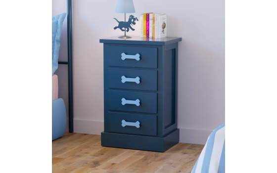 Mesita Dormitorio Juvenil con 4 Cajones Madera Serie Barry