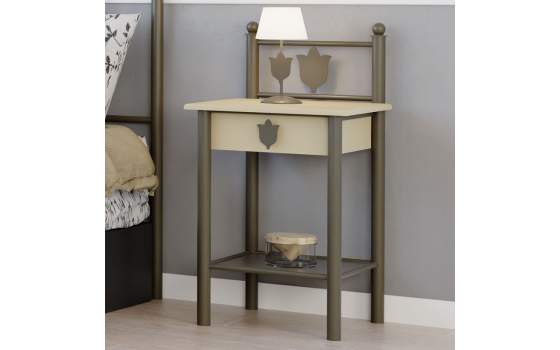 Mesita Dormitorio Juvenil Forja con 1 Cajon Madera Astrid