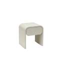 Mesita Dormitorio Moderna 1 Cajon Color Crema Brillo Amalfi