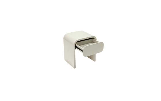 Mesita Dormitorio Moderna 1 Cajon Color Crema Brillo Amalfi