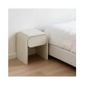 Mesita Dormitorio Moderna 1 Cajon Color Crema Brillo Amalfi