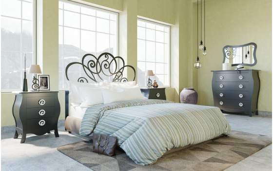 Mesita Dormitorio Provenzal 3 Cajones Madera Serie Verona