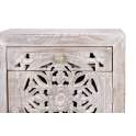 Mesita Dormitorio Tallada Etnica Mandala Serie Mykonos