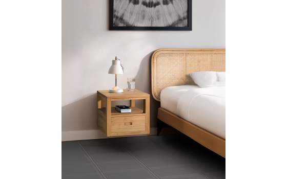 Mesita Flotante Teka 1 Cajón Acabado Natural Teide