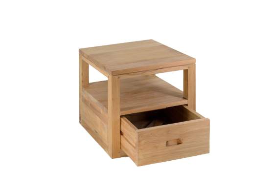 Mesita Flotante Teka 1 Cajón Acabado Natural Teide