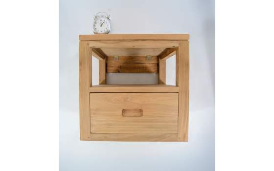 Mesita Flotante Teka 1 Cajón Acabado Natural Teide