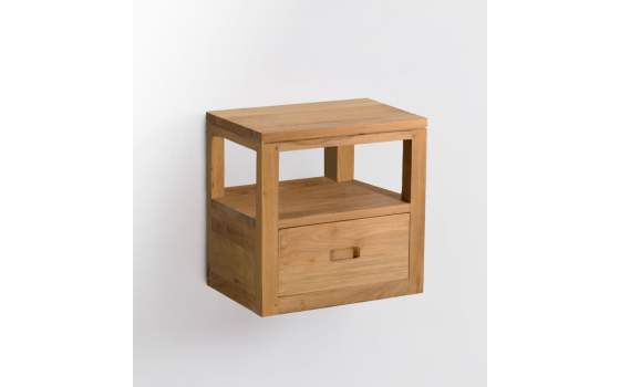 Mesita Flotante Teka 1 Cajón Acabado Natural Teide