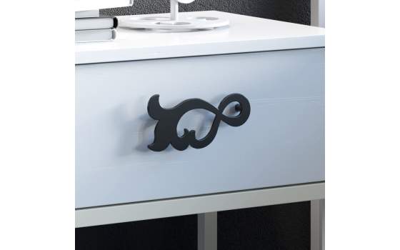 Mesita Forja Diseño Actual con 1 Cajon Madera Serie Dayra