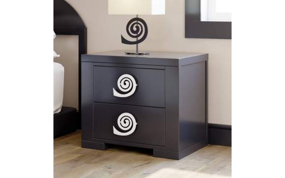 Mesita Madera Moderna 2 Cajones y 2 Tamaños Serie Hellen