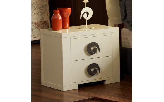 Mesita Moderna 2 Cajones 2 Tamaños Madera Forja Olas