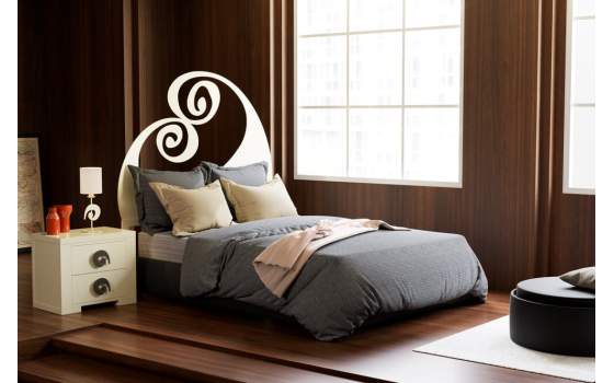 Mesita Moderna 2 Cajones 2 Tamaños Madera Forja Olas