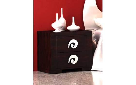 Mesita Moderna 2 Cajones 2 Tamaños Madera Forja Olas