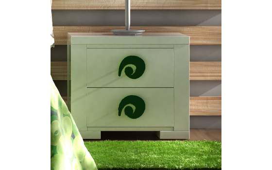 Mesita Moderna 2 Cajones 2 Tamaños Madera Forja Olas