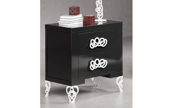 Mesita Moderna 2 Cajones 60 cm con tiradores  Algarabía