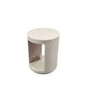 Mesita Moderna Redonda Color Crema Brillo - Serie Amalfi