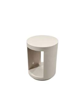 Mesita Moderna Redonda Color Crema Brillo - Serie Amalfi