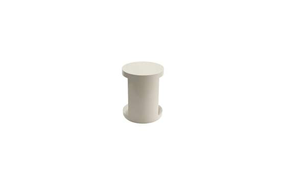 Mesita Moderna Redonda Color Crema Brillo - Serie Amalfi