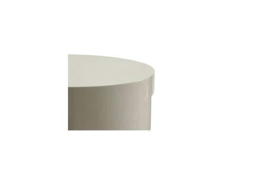 Mesita Moderna Redonda Color Crema Brillo - Serie Amalfi