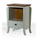 Mesita Noche 1 Cajon 1 Estante Madera Bicolor Dormitorio Praga