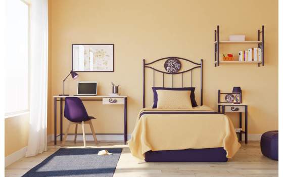 Mesita Noche 1 Cajon Forja Madera Diseño Actual Sandy