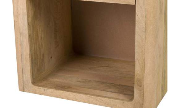 Mesita Noche 1 Cajon Madera Mango Natural Serie Felo