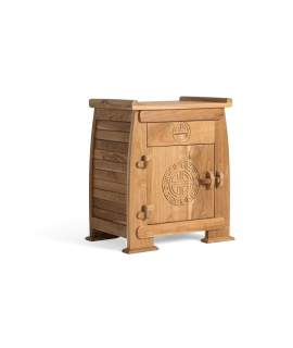 Mesita Noche 1 Cajon y Puerta Teca Natural  Serie Aness