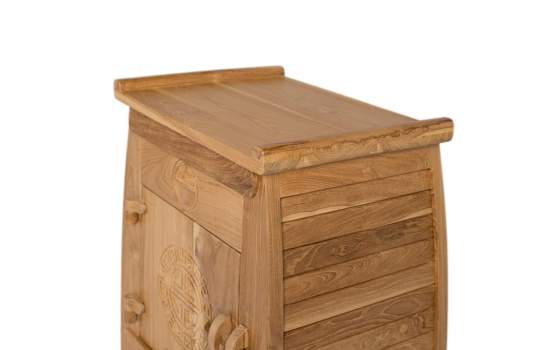 Mesita Noche 1 Cajon y Puerta Teca Natural  Serie Aness