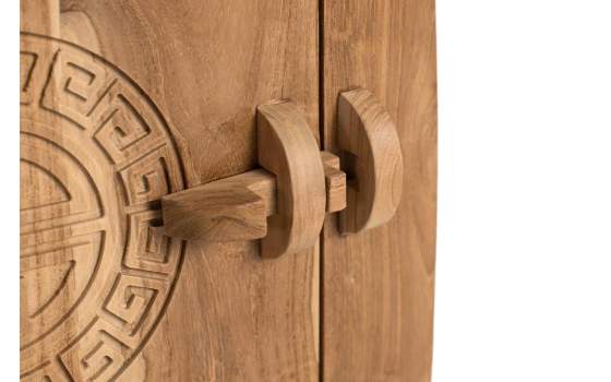 Mesita Noche 1 Cajon y Puerta Teca Natural  Serie Aness