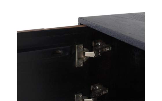 Mesita Noche 1 Puerta Bicolor Negro Madera Serie Mysore