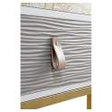 Mesita Noche 2 Cajones Blanco y Oro Moderna Gold White