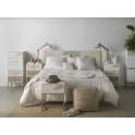 Mesita Noche 2 Cajones Blanco y Oro Moderna Gold White