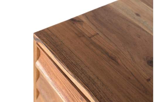 Mesita Noche 2 Cajones Madera Acacia Ondulada Alicock