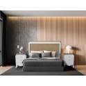 Mesita Noche 3 Cajones Ancha Madera Bicolor Dormitorio Praga