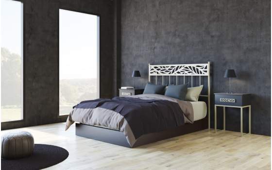 Mesita Noche Acero Madera Diseño Actual 1 Cajon Stella