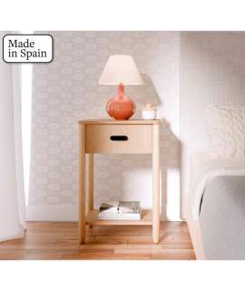 Mesita Noche Actual 1 Cajon Color Roble Natural Serie Albada