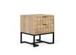 Mesita Noche Actual 2 Cajones Madera Base Metalica Anuarte