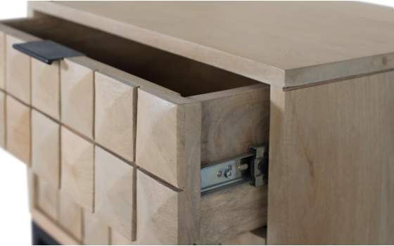 Mesita Noche Actual 2 Cajones Madera Base Metalica Anuarte