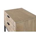 Mesita Noche Actual 2 Cajones Madera Base Metalica Anuarte