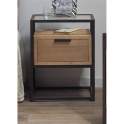 Mesita noche Actual Industrial con 1 Cajon Serie Brais