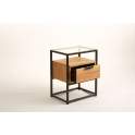 Mesita noche Actual Industrial con 1 Cajon Serie Brais