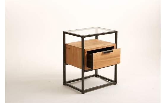 Mesita noche Actual Industrial con 1 Cajon Serie Brais