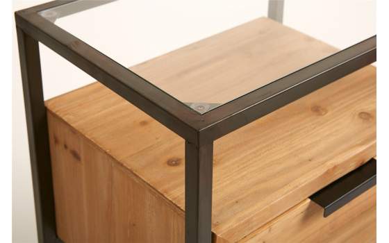 Mesita noche Actual Industrial con 1 Cajon Serie Brais