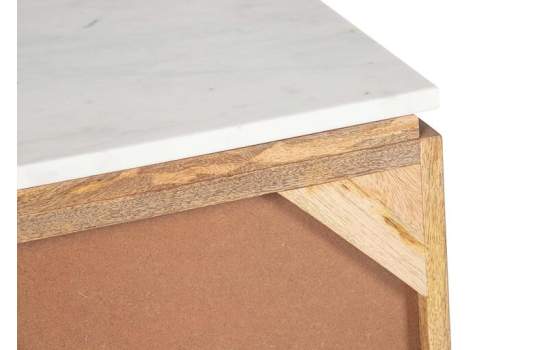 Mesita Noche Actual Madera Mango y Marmol Serie Felo