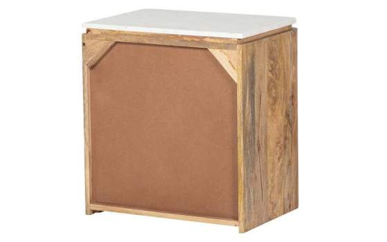 Mesita Noche Actual Madera Mango y Marmol Serie Felo