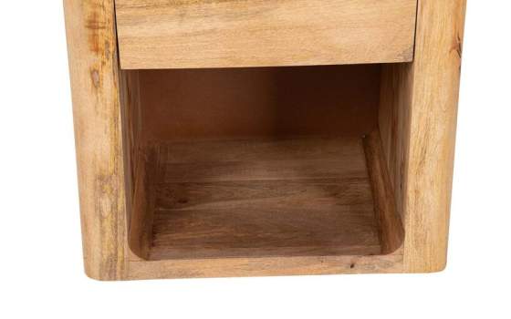 Mesita Noche Actual Madera Mango y Marmol Serie Felo