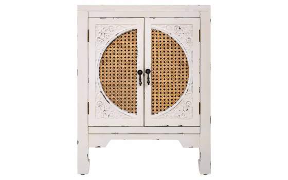 Mesita Noche Blanca Rustica 2 Puertas Serie Alika