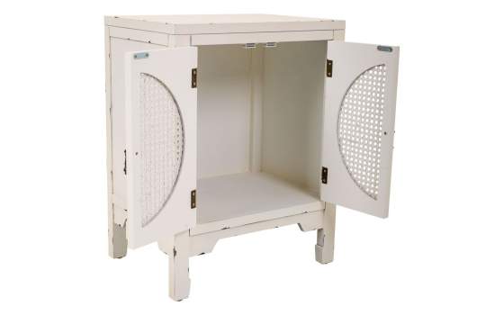 Mesita Noche Blanca Rustica 2 Puertas Serie Alika
